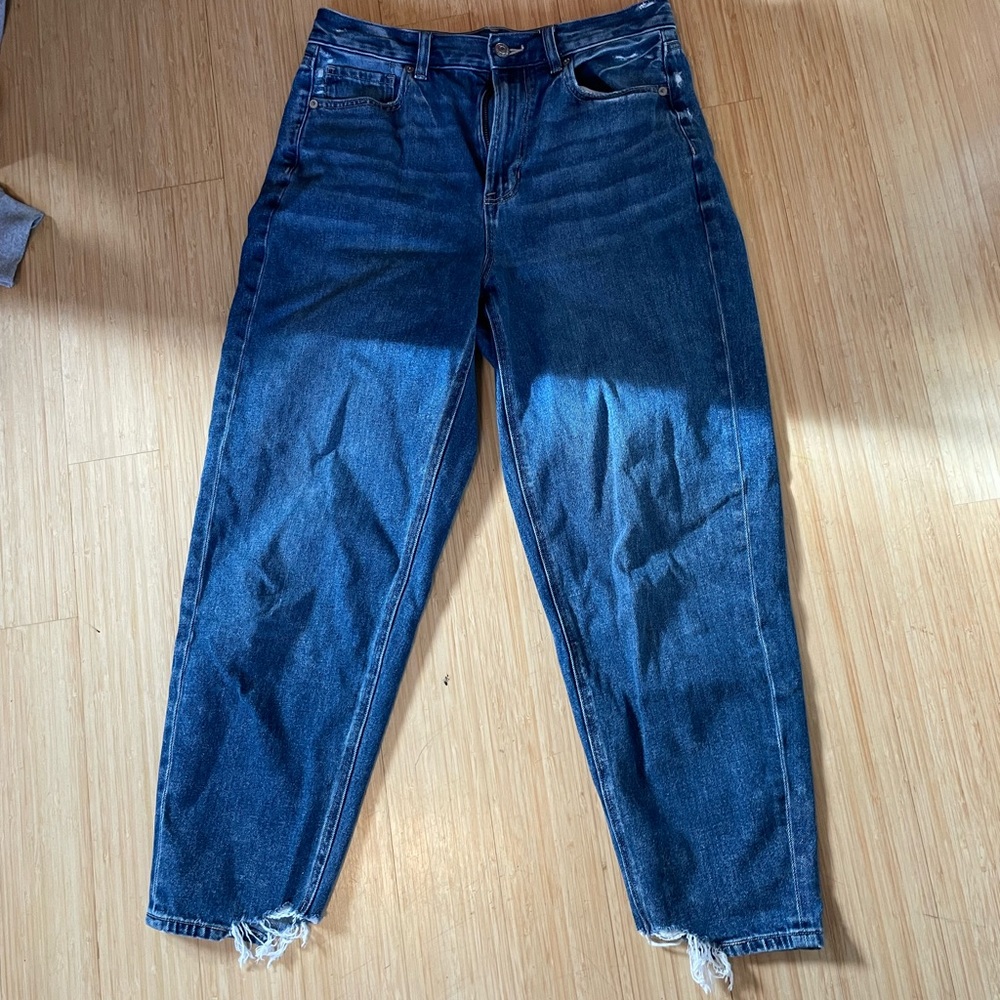 American Eagle Blue Relaxed Mom Jeans~8